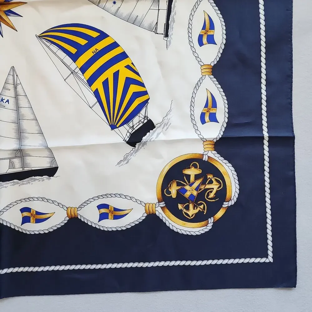 32in Square Naval Academy USNA Silk Scarf Rah-Rah Collection Nautical Sailing